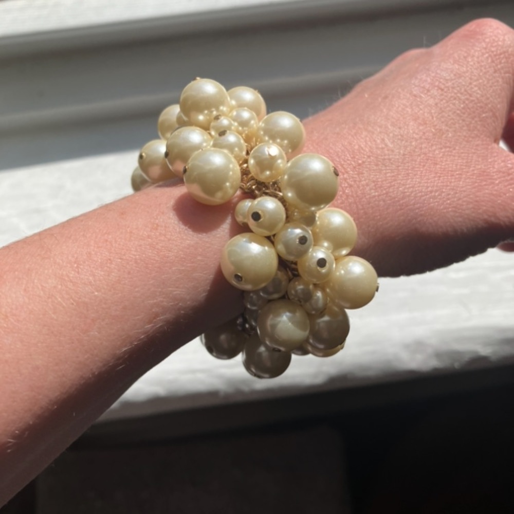 Forever 21 Classic Cream Pearl Cluster Bracelet - Women Jewelry